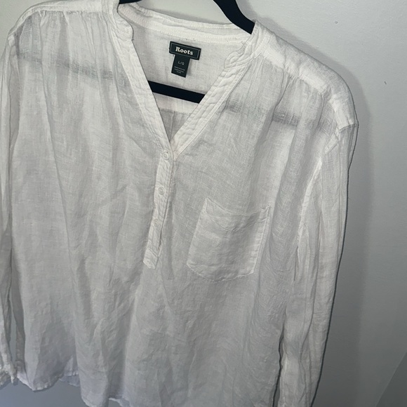 Roots Linen shirt size LG - Picture 3 of 4